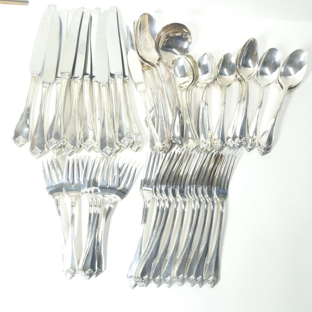 Oneida King James Flatware Set Silverplate 66pc Service for 12 Vintage